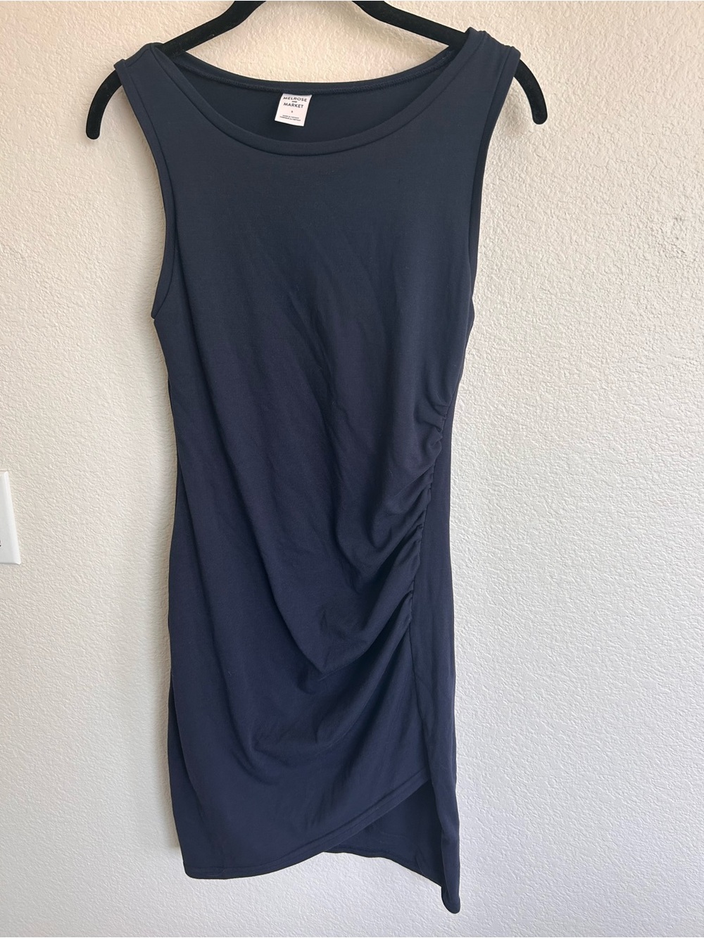 Melrose and Market Navy Sleeveless Ruched Tank Dress